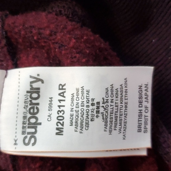 SuperDry- Mens Burgundy Trophy Hood Logo Hoodie Sz.Small - Picture 14 of 15